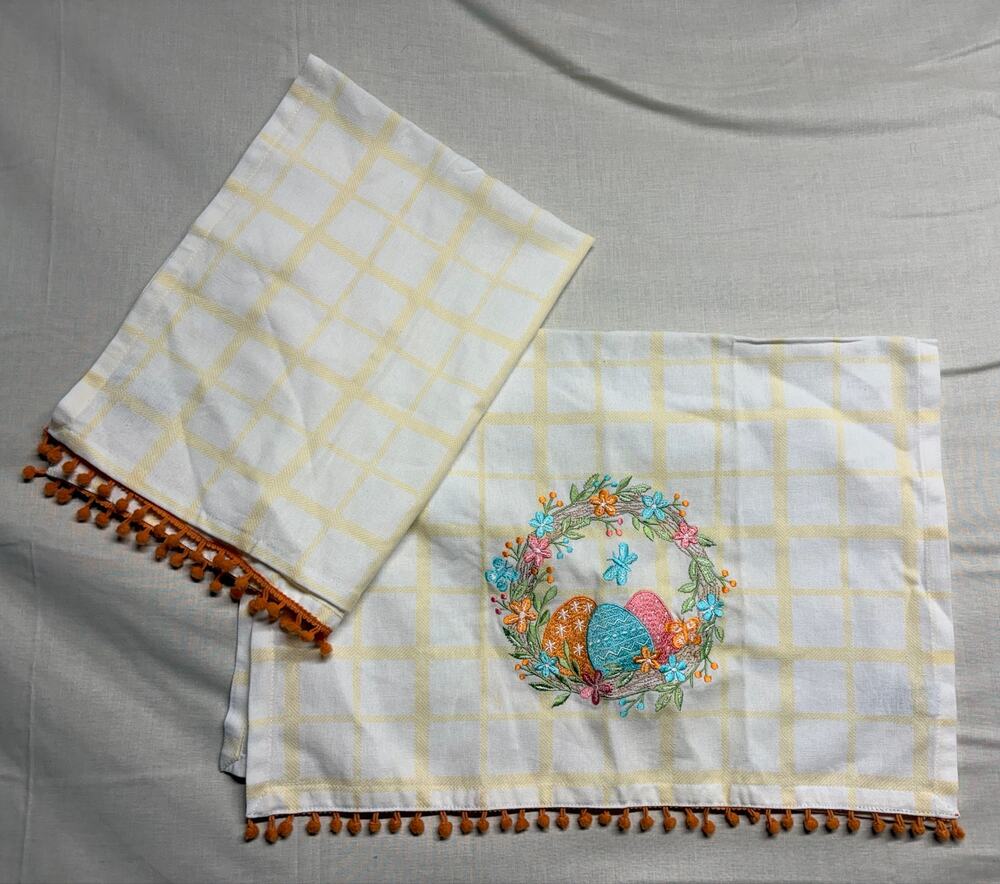 Tabitha Webb Easter Spring Tea Towels Holiday Pastel Colorful Eggs